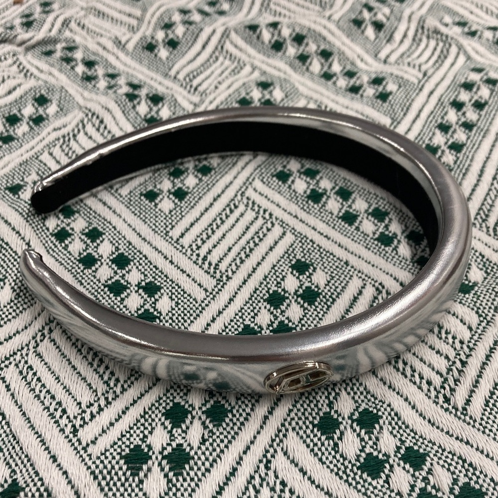 Diesel Silver Metallic Logo Headband